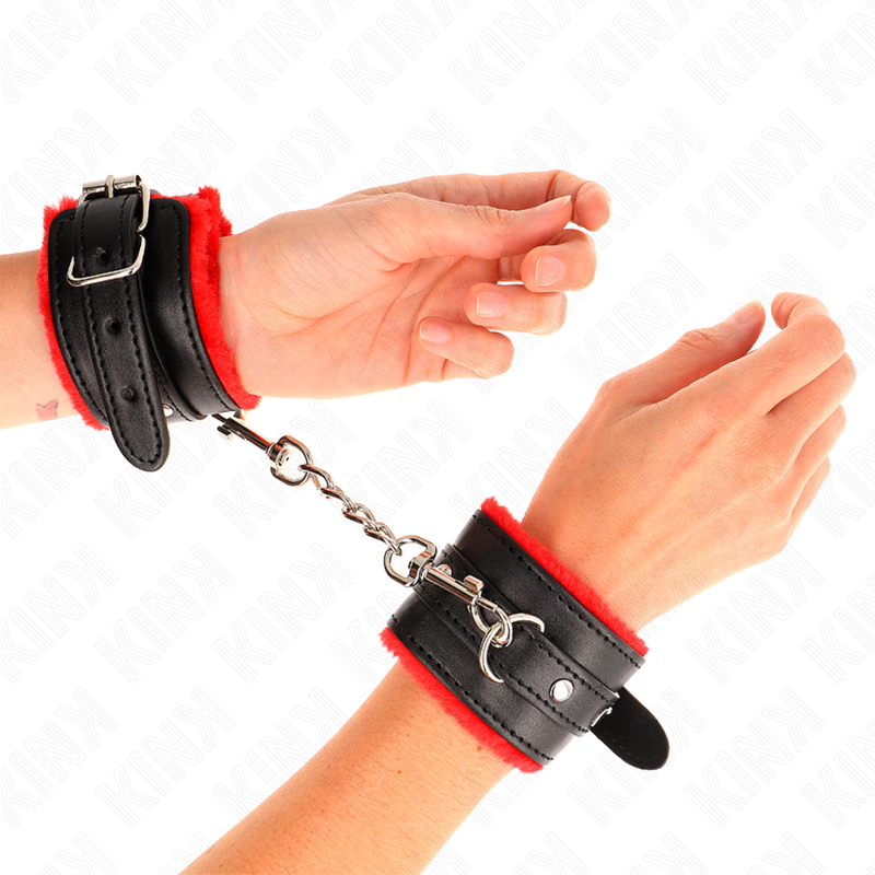 KINK - PREMIUM RED LINED WRISTBANDS WITH ADJUSTABLE BLACK STRAP 17-29 CM X 6 CM