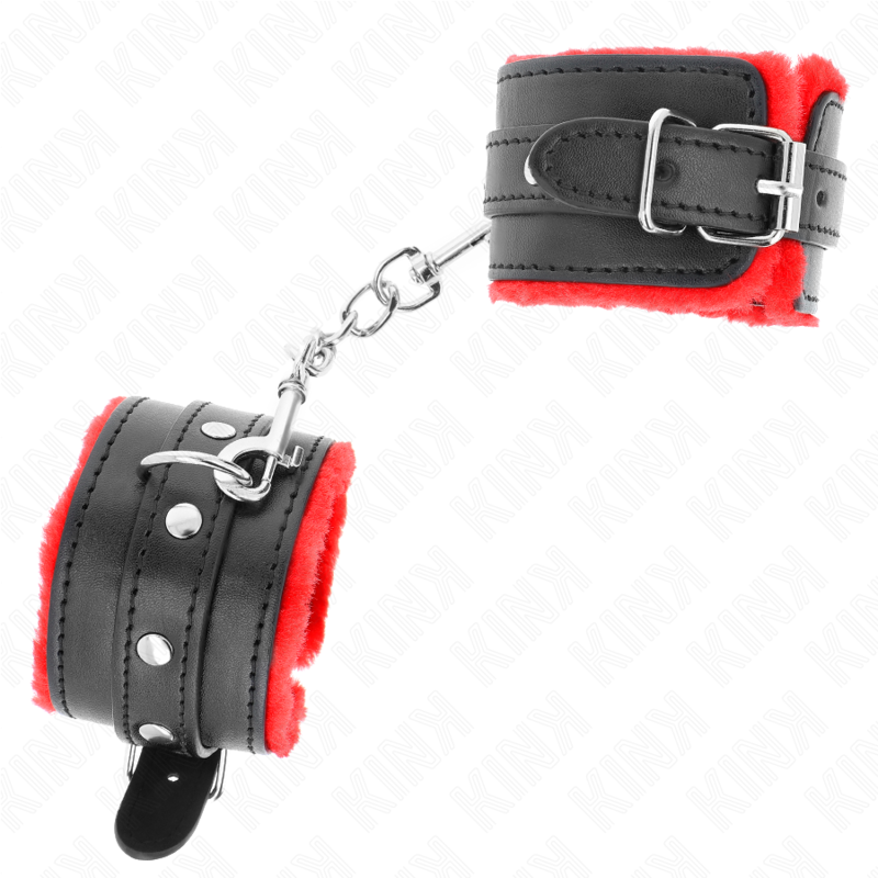 KINK - PREMIUM RED LINED WRISTBANDS WITH ADJUSTABLE BLACK STRAP 17-29 CM X 6 CM