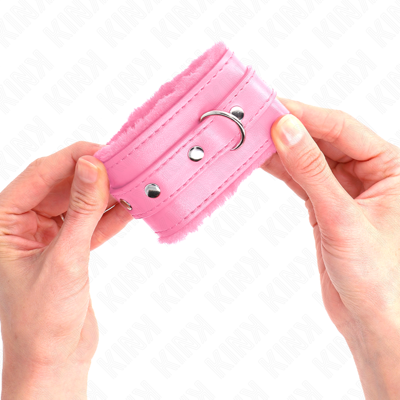KINK - PREMIUM PINK LINED WRISTBANDS WITH ADJUSTABLE PINK STRAP 17-29 CM X 6 CM