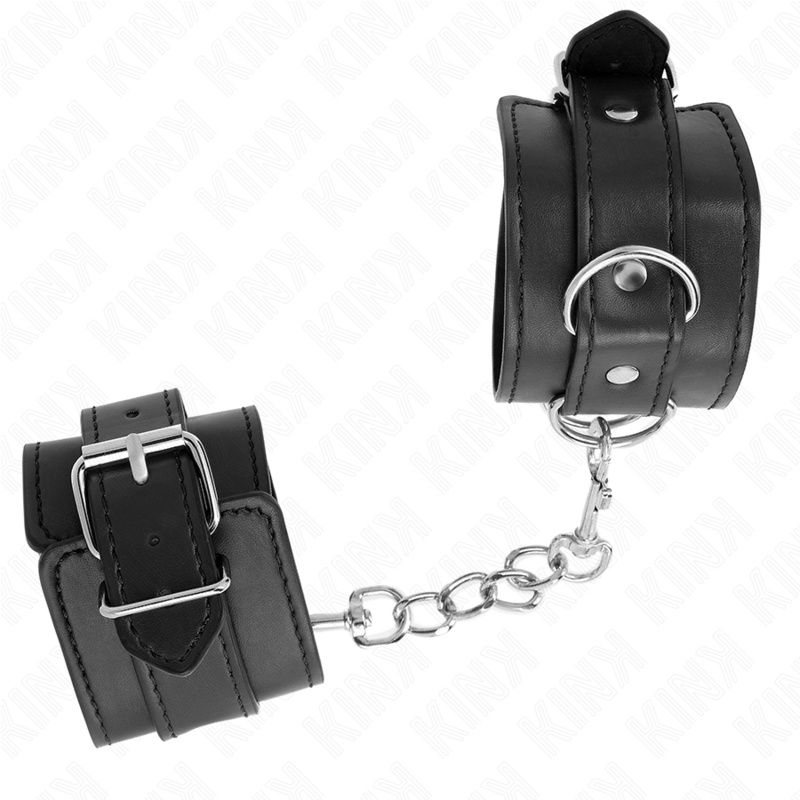 KINK - SIMPLE BLACK ADJUSTABLE WRISTBANDS 20-23 CM X 5.5 CM