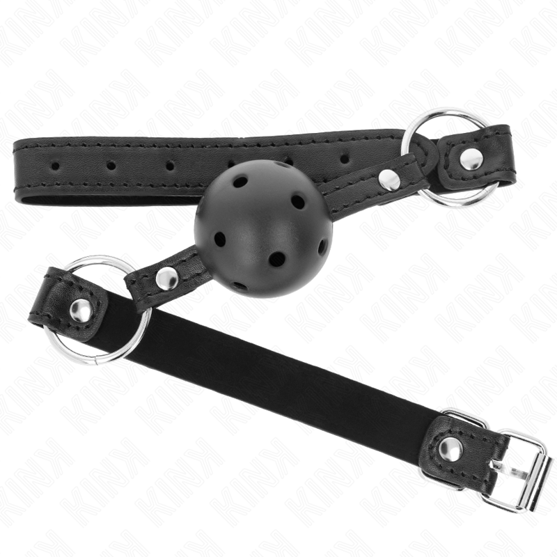 KINK - BALL GAG 4.5 CM BLACK HARD HOLLOW MODEL 1 63.5 X 2 CM