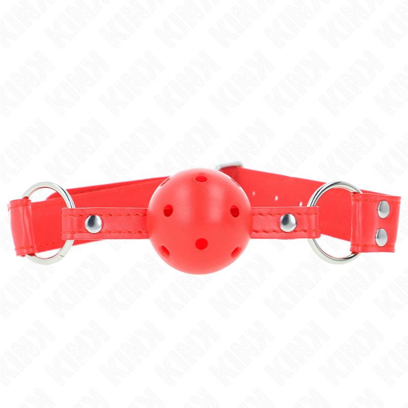 KINK - 4.5 CM HARD HOLLOW RED BALL GAG COMPLETE 62 x 2 CM
