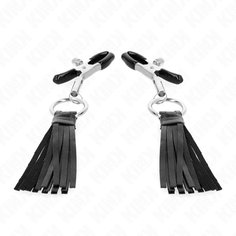 KINK - 6 CM LEATHERETTE TASSEL NIPPLE CLAMPS