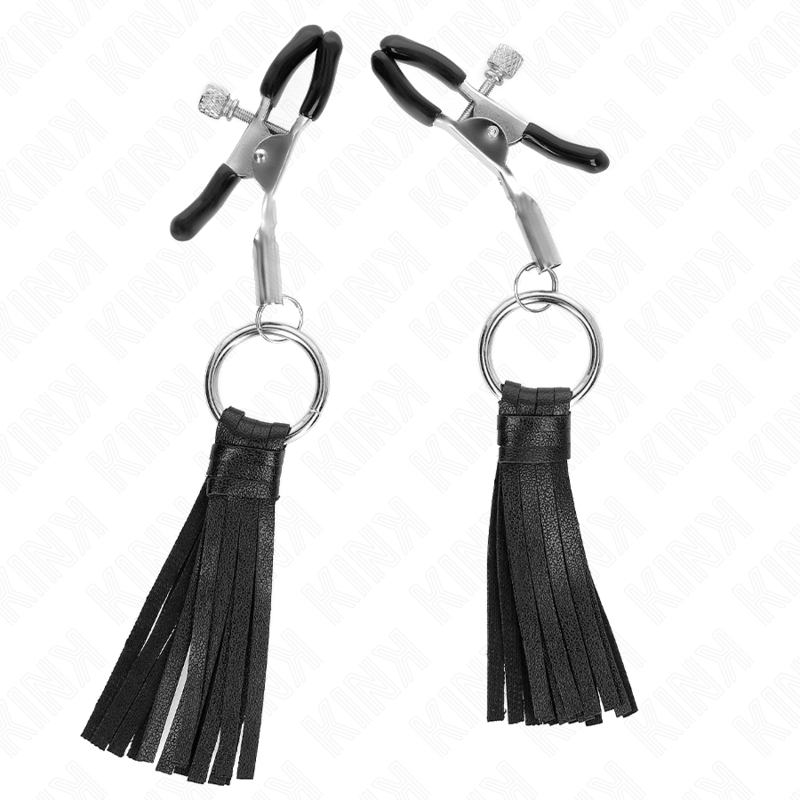 KINK - 6 CM LEATHERETTE TASSEL NIPPLE CLAMPS