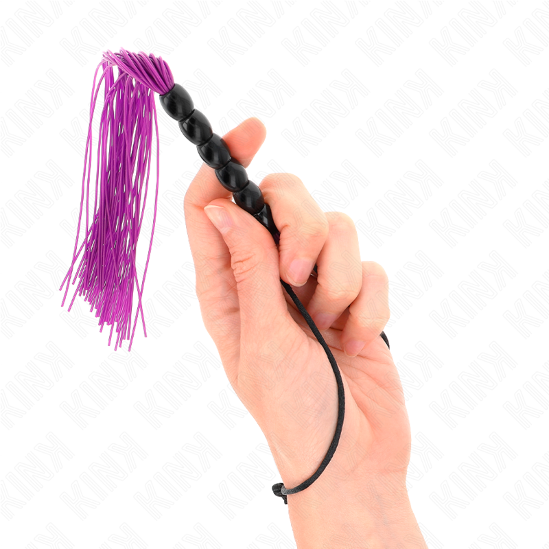 KINK - MINI SILICONE WHIP WITH GRIP 6 BALLS PURPLE 26 CM
