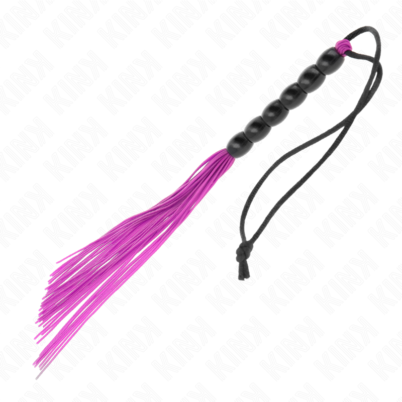 KINK - MINI SILICONE WHIP WITH GRIP 6 BALLS PURPLE 26 CM