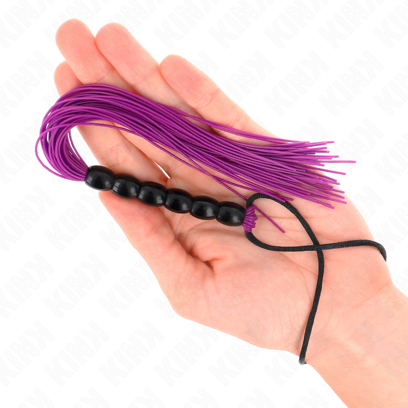 KINK - MINI SILICONE WHIP WITH GRIP 6 BALLS PURPLE 26 CM
