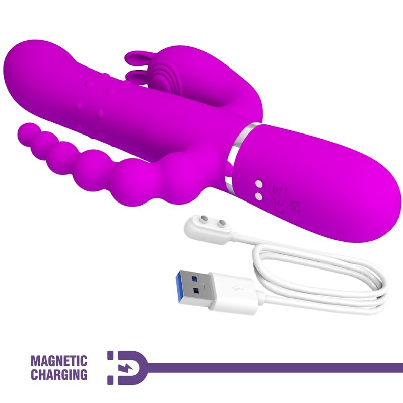 PRETTY LOVE - CAMMY TRIPLE MULTIFUNCTIONAL VIBRATOR 4 IN 1 PINK
