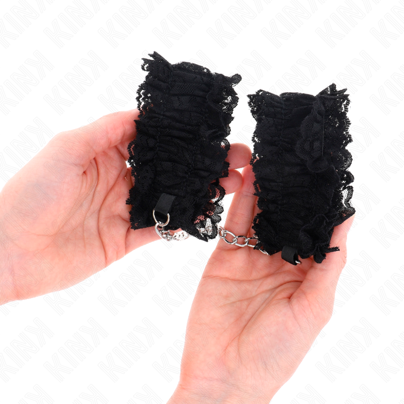 KINK - BLACK LACE ELASTIC WRISTBANDS