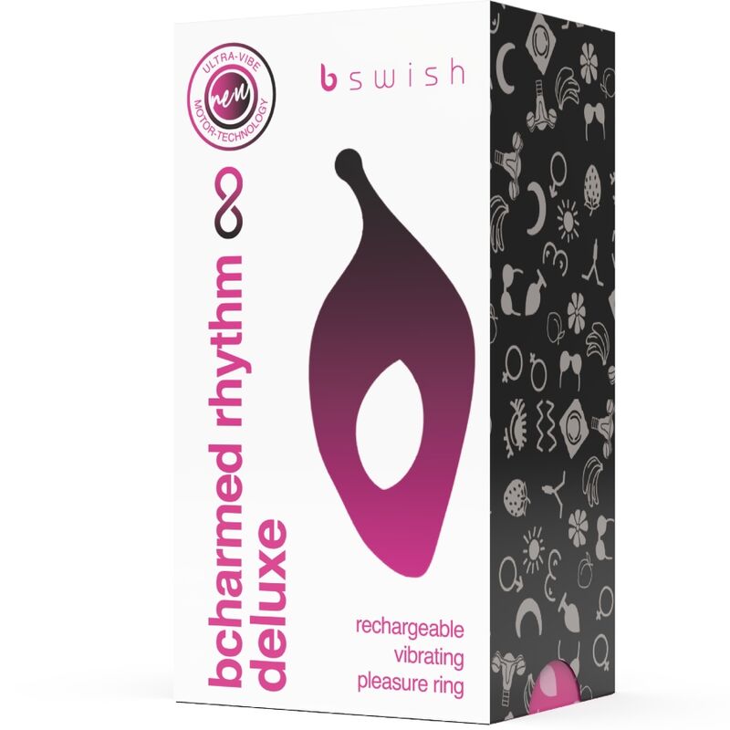 B SWISH - BCHARMED RHYTHM INFINITE DELUXE COCK RING 15 VIBRATIONS BLACK