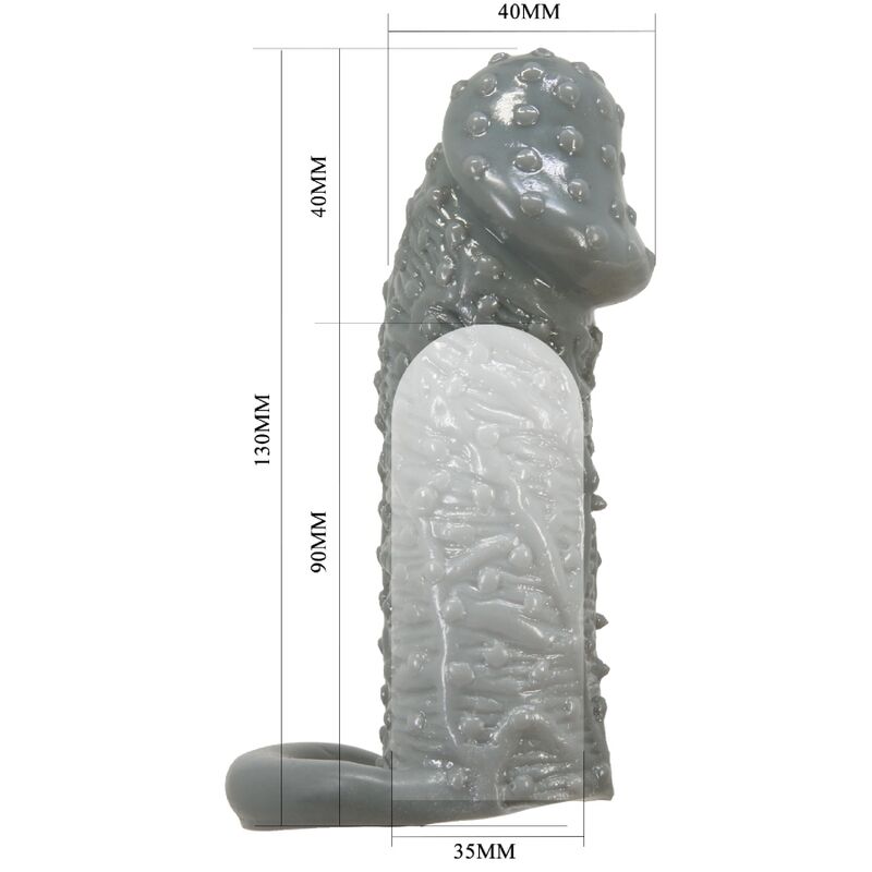 PRETTY LOVE - REALISTIC PENIS ENLARGING AND DELAY SLEEVE MODEL 2 GREY
