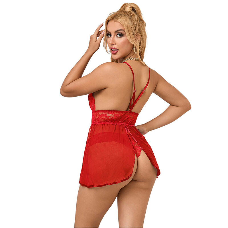 SUBBLIME - 953836 BABYDOLL REAR OPENING + RED PANTIES S/M