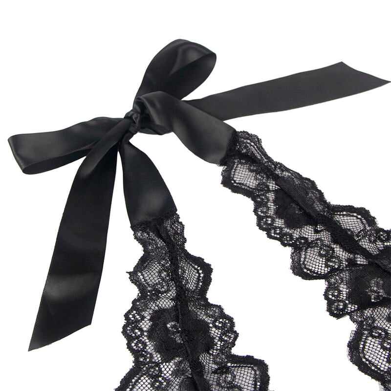 SUBBLIME - 930806 SEXY BLACK RUFFLE BODYSUIT S/M