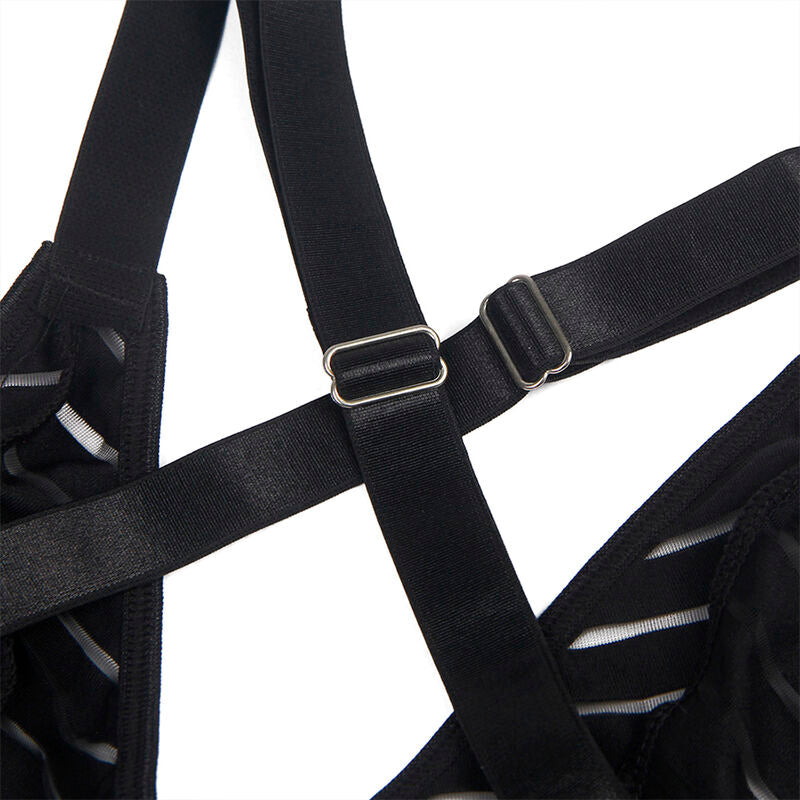 SUBBLIME - 954154 BODYSUIT WITH BLACK GARTER BELT L/XL