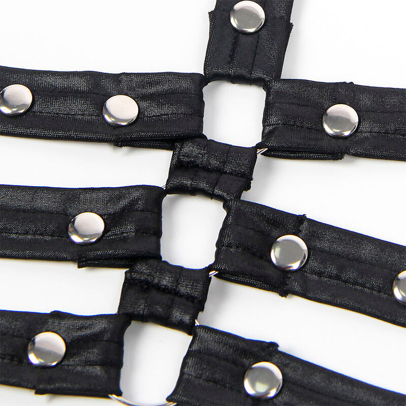 SUBBLIME - 954413 BLACK LEATHER BONDAGE BODY L/XL