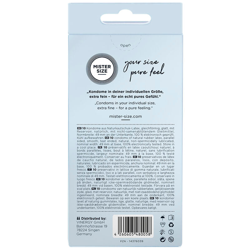 MISTER SIZE - CONDOMS SIZE S 49 MM (10 UNITS)