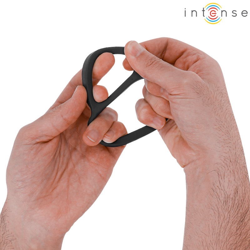 INTENSE - BOBBY DOUBLE COCK RING BLACK SILICONE