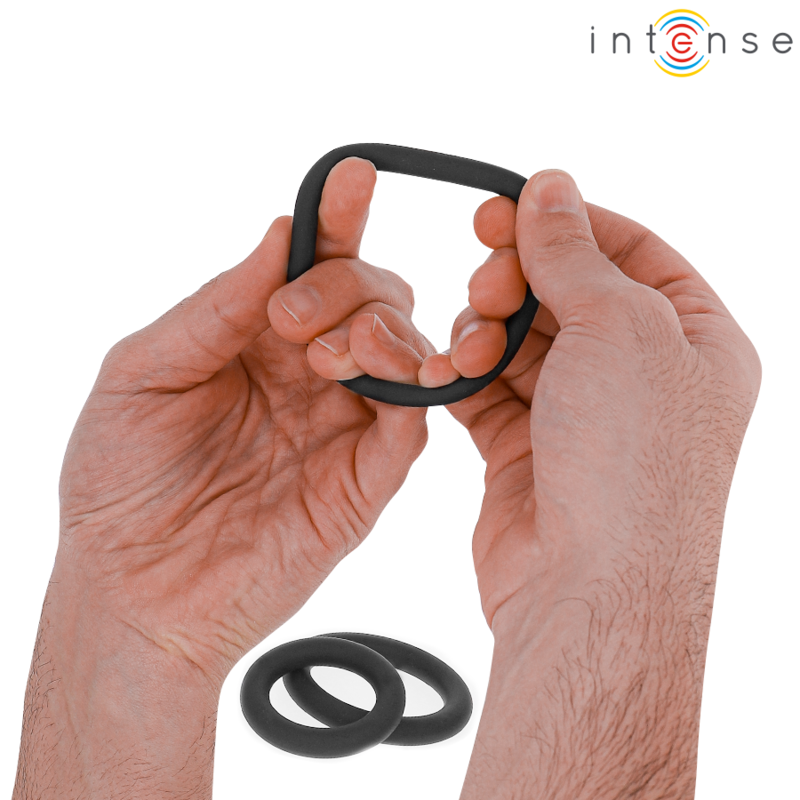 INTENSE - HUGH 3 BASIC BLACK SILICONE PENIS RINGS