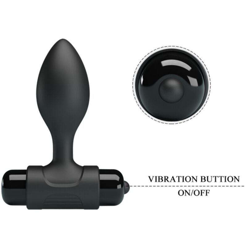 PRETTY LOVE - VIBRATING BUTT PLUG ANAL 10 VIBRATIONS BLACK