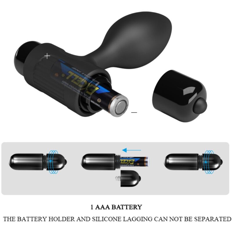 PRETTY LOVE - VIBRATING BUTT PLUG ANAL 10 VIBRATIONS BLACK