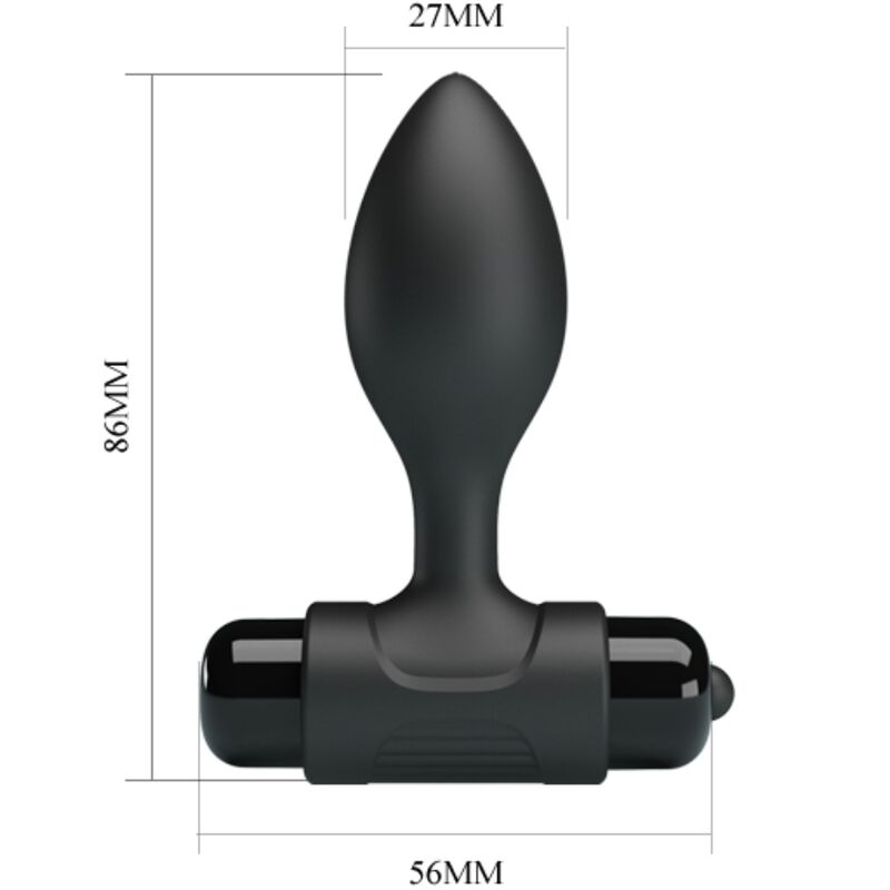 PRETTY LOVE - VIBRATING BUTT PLUG ANAL 10 VIBRATIONS BLACK