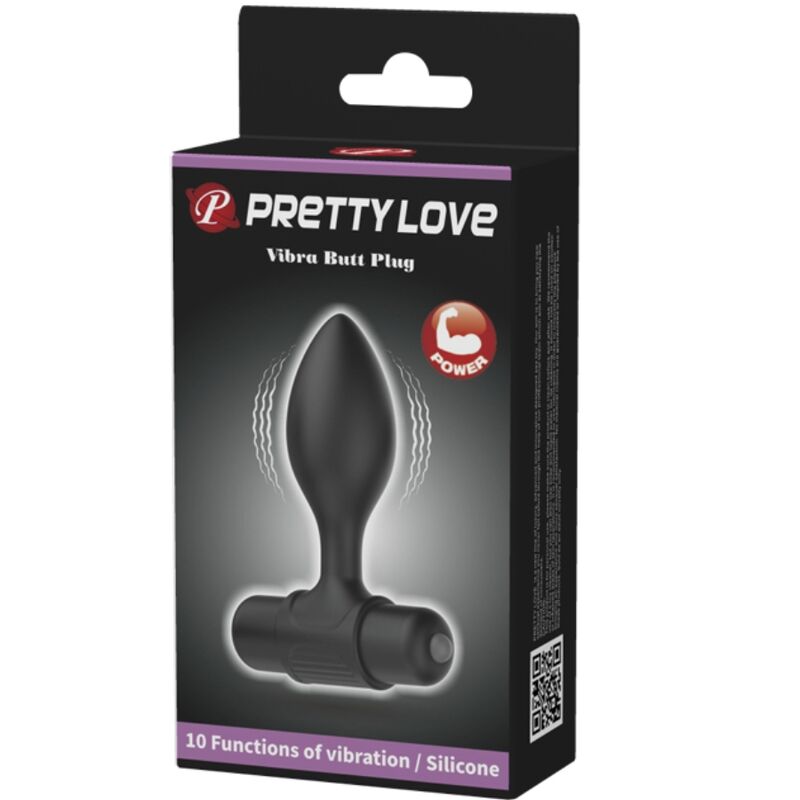 PRETTY LOVE - VIBRATING BUTT PLUG ANAL 10 VIBRATIONS BLACK