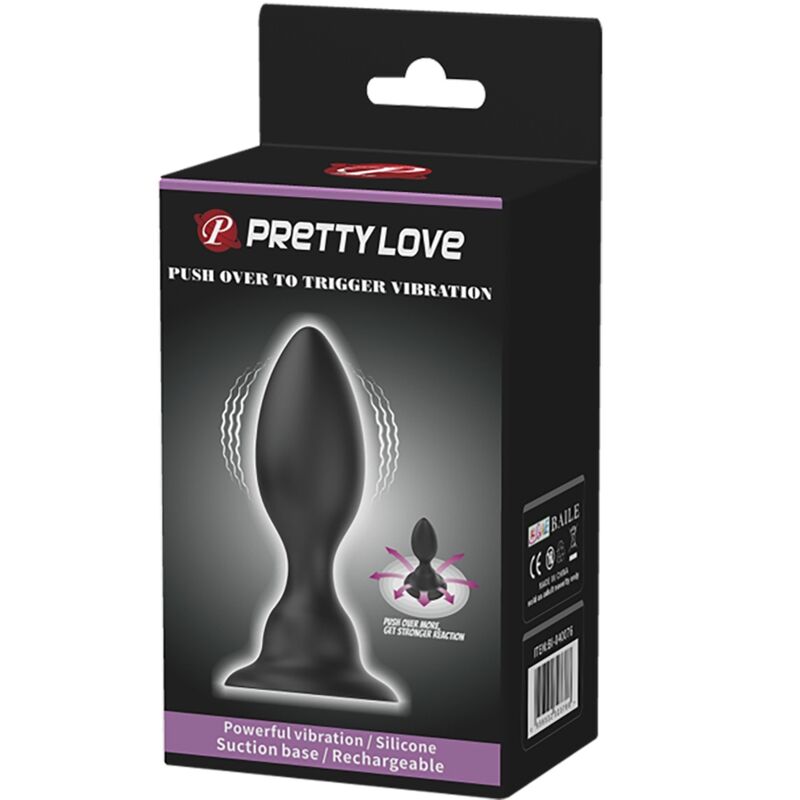 PRETTY LOVE - BLACK VIBRATOR ANAL PLUG