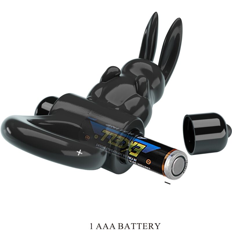 PRETTY LOVE - EXCITING RING RABBIT VIBRATING RING 10 VIBRATIONS BLACK