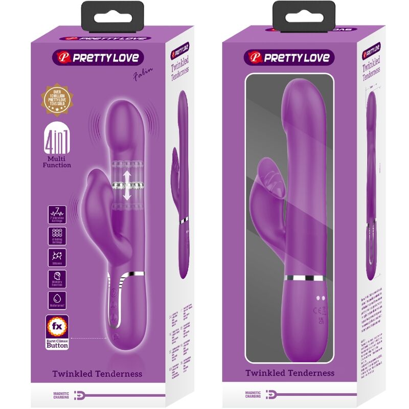 PRETTY LOVE - 4-IN-1 MULTIFUNCTIONAL VIBRATOR & STIMULATOR PURPLE