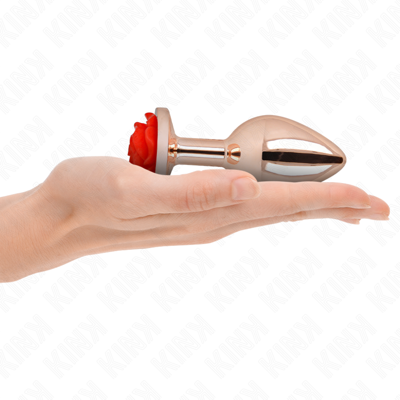 KINK - ROSE GOLD ANAL PLUG RED ROSE L