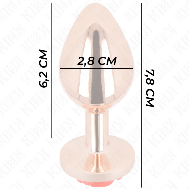 KINK - ROSE GOLD ANAL PLUG RED ROSE S