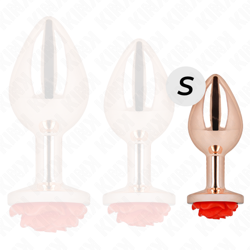 KINK - ROSE GOLD ANAL PLUG RED ROSE S