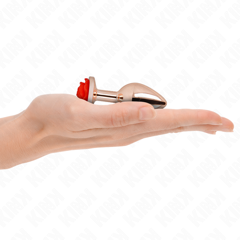 KINK - ROSE GOLD ANAL PLUG RED ROSE S