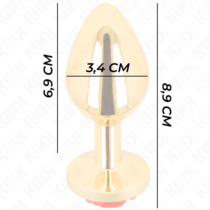 KINK - GOLD ANAL PLUG RED ROSE SIZE M