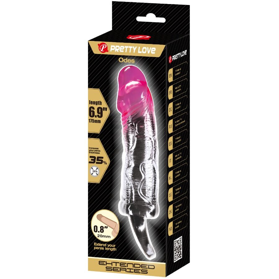 PRETTY LOVE - ODES REALISTIC 2 CM ENLARGEMENT SHEATH FOR PINK PENIS