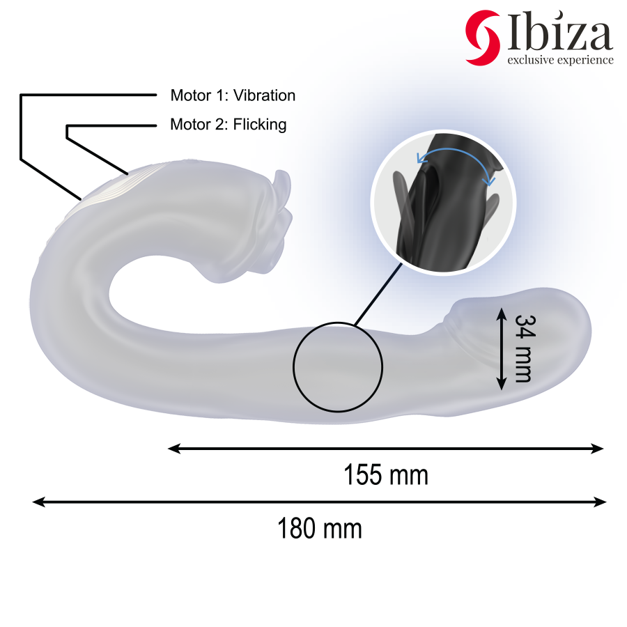 IBIZA - ROSE VIBRADOR EFECTO OSCILANTE Y ESTIMULADOR CLÍTORIS