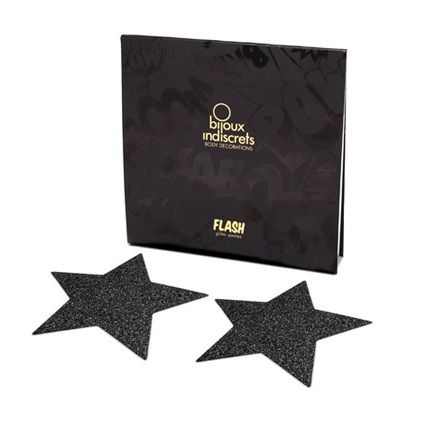 BIJOUX - CACHE TÉTONS INDISCRETS FLASH ÉTOILE NOIRE