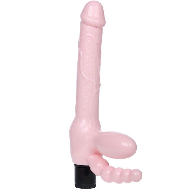 BAILE - TPR CORDLESS HARNESS WITH VIBRATION AND ANAL STIMULATION 25.4 CM