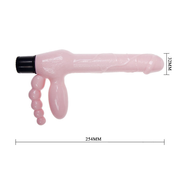 BAILE - TPR CORDLESS HARNESS WITH VIBRATION AND ANAL STIMULATION 25.4 CM