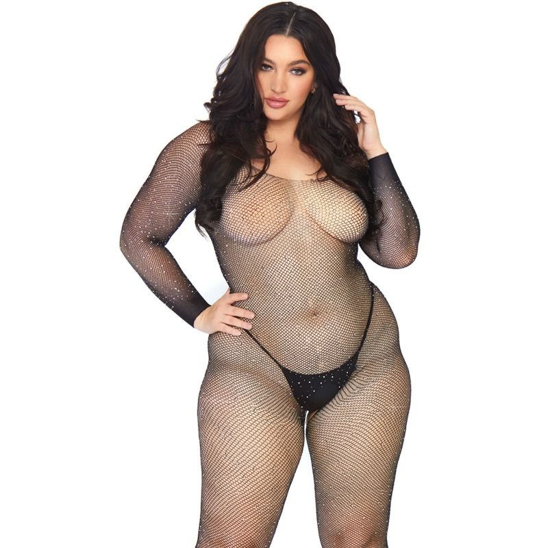 LEG AVENUE - BODYSTOCKING EN RÉSILLE AVEC SCINTILLANTS 1X-2X
