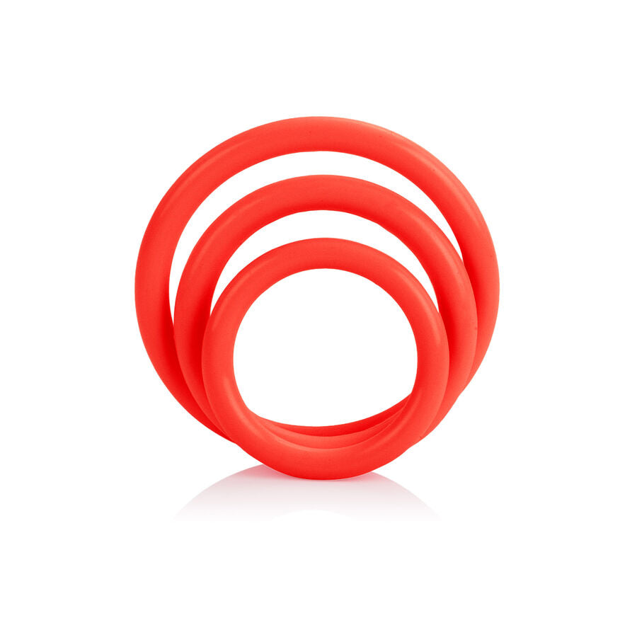 CALEXOTICS - RED ERECTION THREE RINGS SET