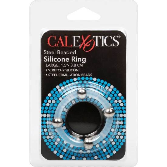 CALEXOTICS - SILICONE RING WITH STEEL BEADS SIZE L