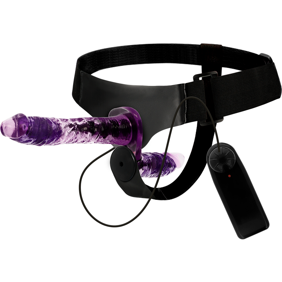 HARNAIS ATTRACTION - VIBRATEUR RODNEY DOUBLE PÉNÉTRATION 18 CM -OU- 3,5 CM