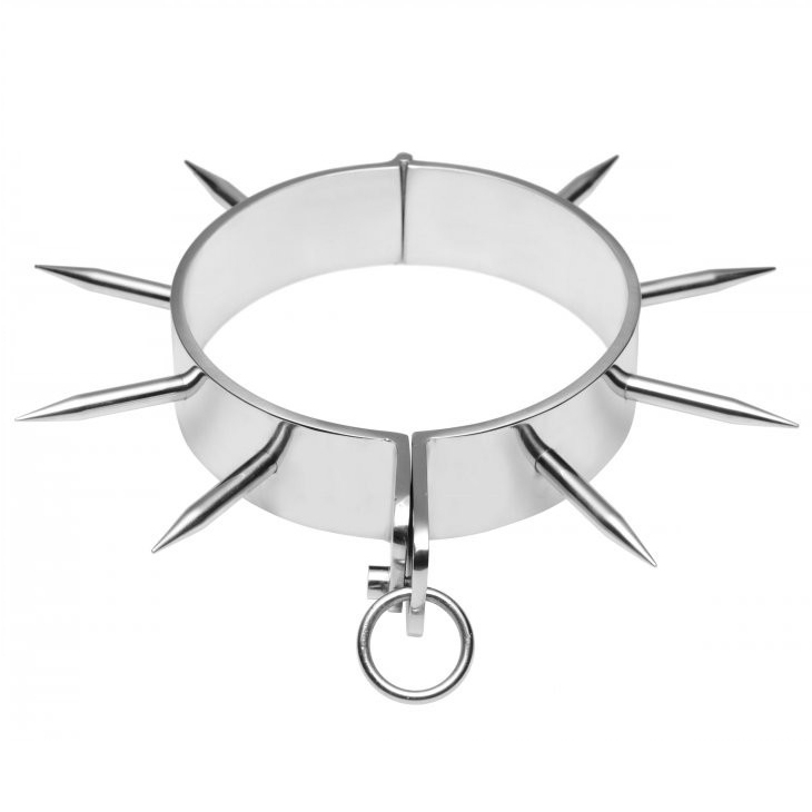 COLLIER D'ESCLAVE BDSM EN MÉTAL DUR AVEC POINTES
