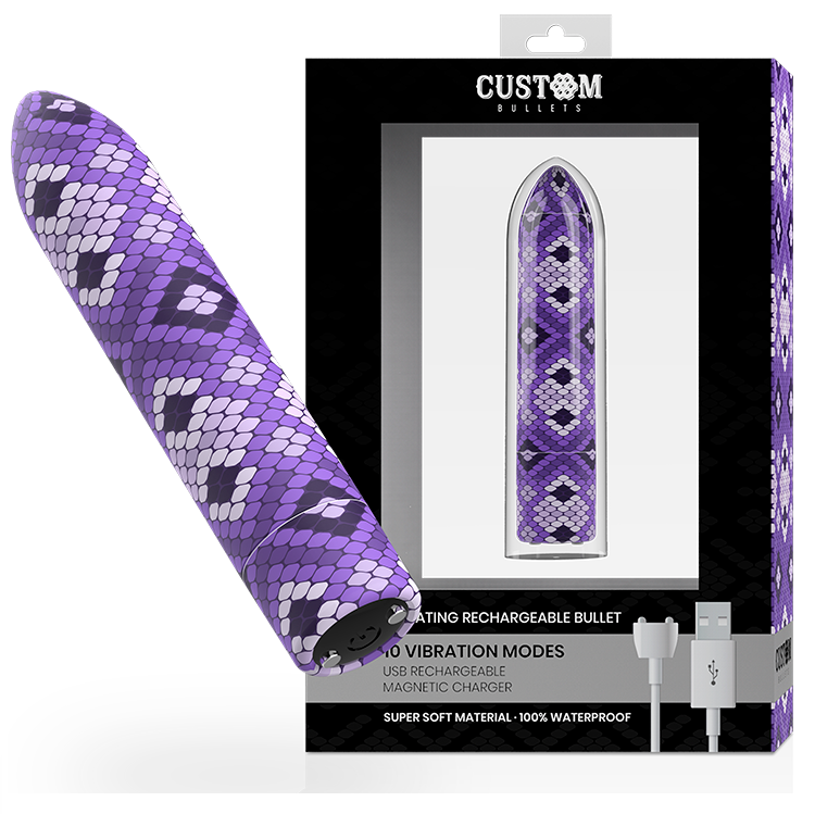BALLES PERSONNALISÉES - BALLE RECHARGEABLE LILAC SNAKE 10 INTENSITÉS