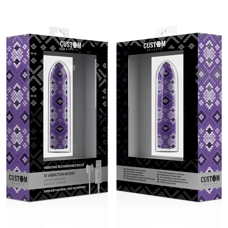 BALLES PERSONNALISÉES - BALLE RECHARGEABLE LILAC SNAKE 10 INTENSITÉS