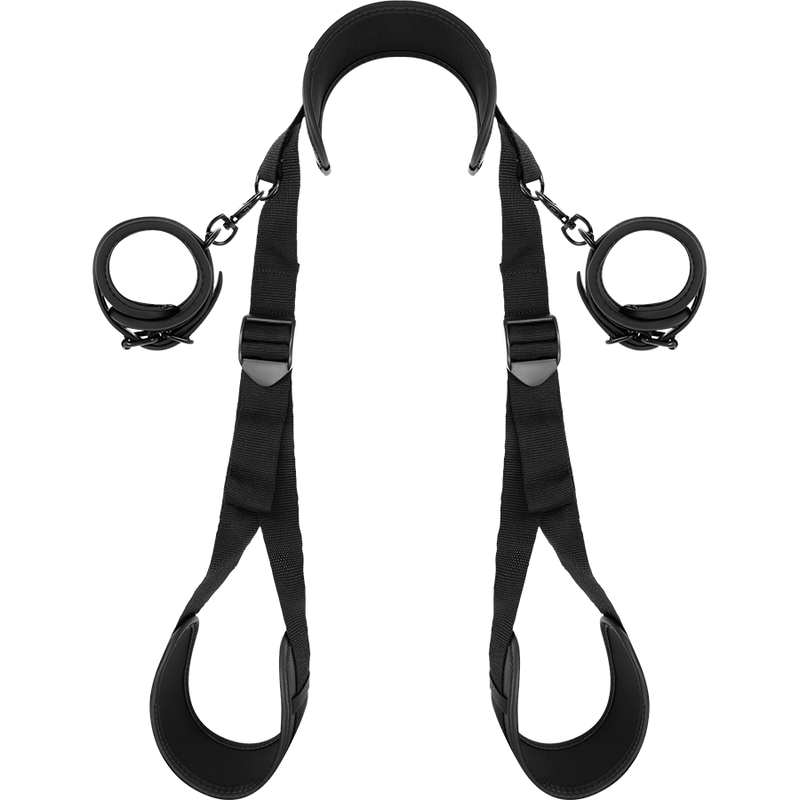 FETISH SUBMISSIVE - OPEN LEGS POSITION WITH NON-PRENE LINED HANDCUFFS