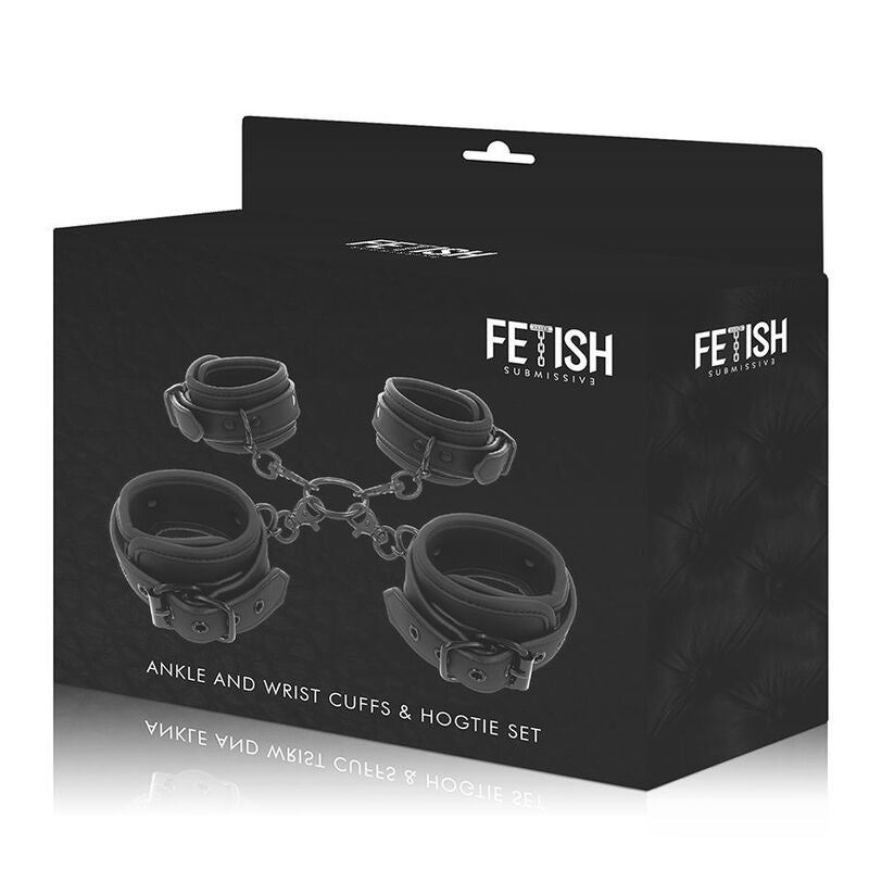 FETISH SUBMISSIVE - HANDS AND ANKLE CUFFS SET WITH NOPRENE LINING