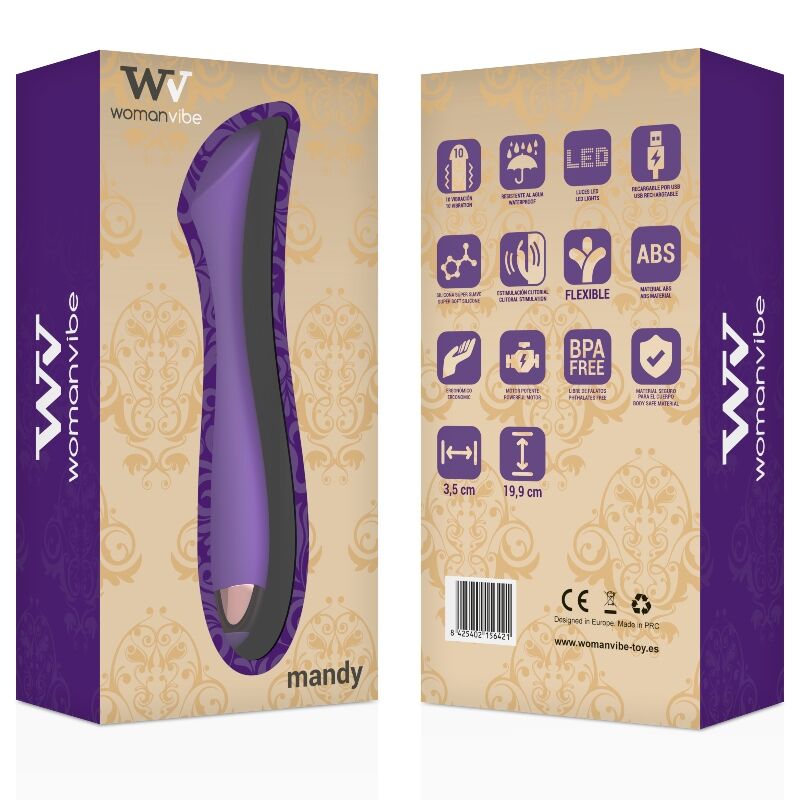 WOMANVIBE - MANDY RECHARGEABLE SILICONE "K" SPOT VIBRATOR
