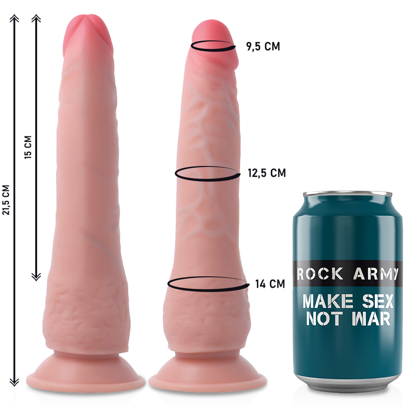 ROCKARMY - HARNESS + DUAL DENSITY CRUSADER REALISTIC DILDO 21.5 CM -O- 4.46 CM